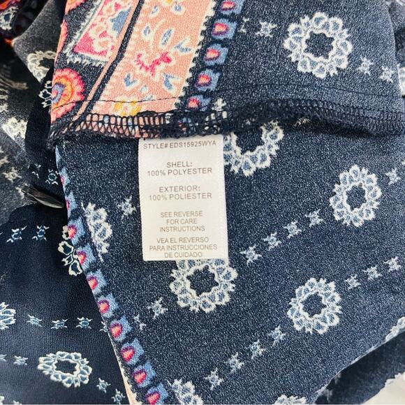 Altar’d State blue pink white floral boho midi dress small - Picture 7 of 8